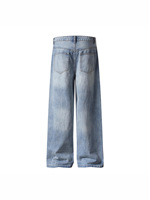 Jean en denim Y2K coupe droite YUANBOFEI pour femme – Respirant, écologique, taille basse, jambe large, pantalon décontracté