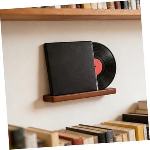 Cross-border wooden record rack, hanging <b>vinyl</b> record holder, <b>wall</b>-mounted CD display rack - Product Image 1