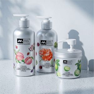 Modern Sleek 450ml Aluminum Bottle Refillable Shower Gel Dispenser Cosmetic Packaging Shampoo Bottle Durable Daily Grooming - Product Image 6
