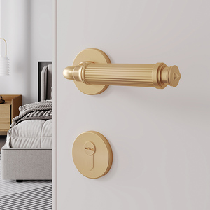 Manija de puerta personalizada de fábrica 8027, palanca antigua de oro satinado de lujo, manija y perilla de aleación de ZINC, manija de puerta interior de casa - Product Image 1