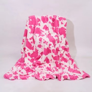 Vente en gros couverture en flanelle imprimée double face impression vache occidentale aztèque plaine double face pour l'hiver personnalisation privée - Product Image 1