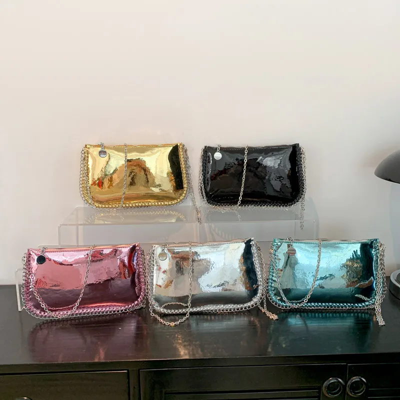 थोक नए चमकदार फैशन पु बैग बॉक्स कंधे के हैंडबैग में महिलाओं के लिए जेली बैग एक मुख्य फीम