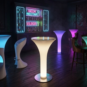 Table haute et chaises en plastique modernes à LED pour <span class=keywords><strong>bar</strong></span> à domicile et utilisation en discothèque d'hôtel - Product Image 1