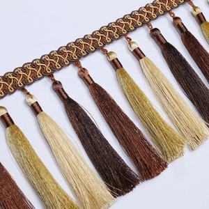 Tende con <span class=keywords><strong>frange</strong></span> in nappa all'ingrosso finiture e <span class=keywords><strong>frange</strong></span> in pizzo di cotone nappa per tende e tappeti - Product Image 1