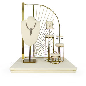 Expositor de Joyería Moderno con Busto de Maniquí Personalizado de Microfibra Negra para Pendientes y Collares - Product Image 2