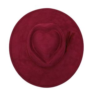 Chapeau Fedora à large bord en polyester avec couronne en forme de cœur pour adultes, idéal pour les promotions commerciales - Product Image 1