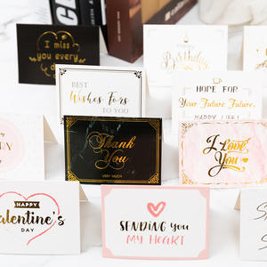 Impresión personalizada de San Valentín, tarjetas de agradecimiento de amor a granel, papel de aluminio dorado, tarjeta de felicitación de los mejores deseos, mini papel - Product Image 4