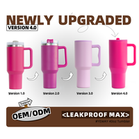 Venta al por mayor de set de regalo de vaso térmico de acero inoxidable 304 de doble pared de 40 oz para exteriores con asa y pajita