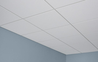 Panneau de plafond en laine minérale, dalle de plafond suspendu acoustique, résistant à l'humidité RH90-95, anti-moisissure, ignifuge A1, sans amiante