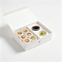 Boîtes à sushi en papier kraft jetables de grande capacité, personnalisées en usine, haut de gamme, avec compartiments, finition mate pour l'emballage alimentaire