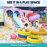 Aire de jeux intérieure pour enfants avec clavier de piano musical interactif LED, tapis sensoriel et toboggan pour espace de jeux commercial