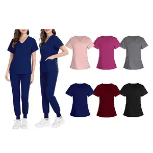 新型护士诊所制服医院女性慢跑者护士白色制服设计优雅员工护士制服图案颜色