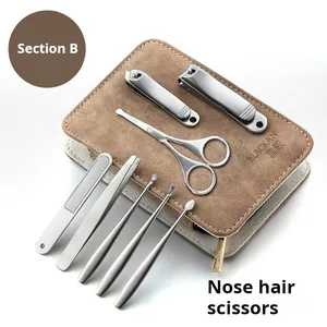 8pcs Professional Manicure Tools Set High Quality Stainless Steel Finger And Toe Nail Clipper With PU Leather Custom Logo
