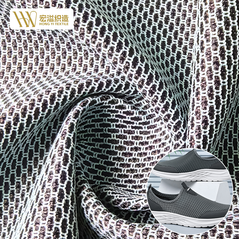 Factory Supply Warp Knitted 100% Polyester Waterproof Breathable Lightweight Mesh Fabric Custom Colors for Walking Shoe Upper