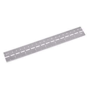Righello in metallo satinato con struttura in acciaio resistente - Product Image 1