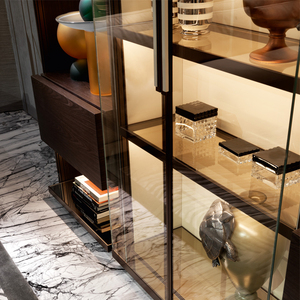 Supporto personalizzato design italiano lussuosa libreria in legno multistrato casa moderna libreria - Product Image 6