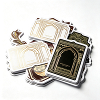 Autocollants pour flacons de parfum Haoxuan, PVC blanc, motifs géométriques en forme d'arche, graphismes mats, effet UV doré, découpes personnalisées