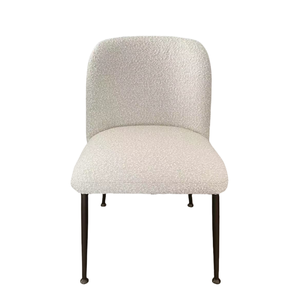 Silla de Comedor Moderna <span class=keywords><strong>Desiree</strong></span>, Tapizada en Tela Bouclé Blanca Nórdica, con Patas Bronceadas, para Apartamento y Bar en Casa - Product Image 2