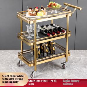 Chariot de Service Commercial à Trois Niveaux en Acier Inoxydable, Desserte pour Hôtellerie et Restauration - Product Image 4