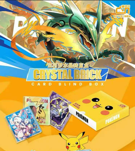 DongZhuShe Pokemoned Crystal Bricks 50 Boxes Poke Mons Collect Crystal Brick Pikachu Playing Cards Blind Box for Child Gifts - Product Image 2