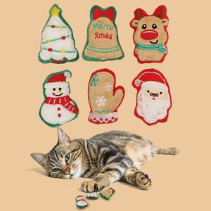 Juguete para masticar interactivo de hierba gatera de dibujos animados al por mayor para gatos juguetes de peluche de Navidad ecológicos de lujo autodivertidos a la moda - Product Image 3