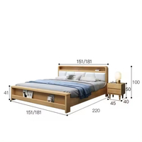 Cadre de lit king-size moderne en bois massif avec rangement multifonctionnel, approvisionnement direct usine, personnalisable, fabricants en gros