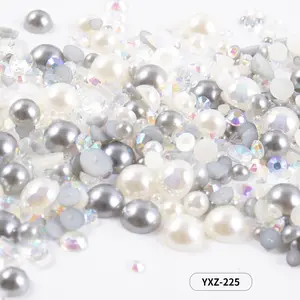 Accessori di strass per unghie miste 30g 500g di diamanti Semi-rotondi alla rinfusa per decorazioni multifunzione