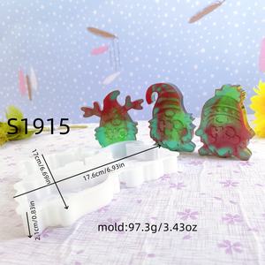 Moldes de fundición de resina hechos a mano para adornos decorativos DIY estilo Ins herramientas de escritorio de silicona molde de Papá Noel - Product Image 3