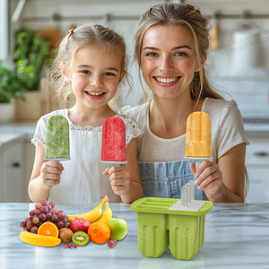 Moules à sucettes glacées 6 cavités en silicone sans BPA, moules à glaces maison en silicone - Product Image 6