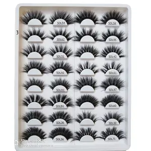 wholesale custom 5D mink eyelashes 17 mm 20mm 22mm 25mm fluffy mink eyelash vendor faux mink lashes with free box