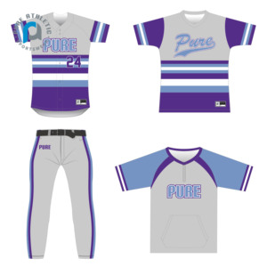 Pure Custom Strepen Volledige Buttons Down Honkbal Jersey Shirts Jeugd Volwassen Team Honkbal Softbal Uniformen Broek Batting Jack - Product Image 2