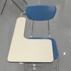 Ensemble chaise et bureau d'étudiant, plateau en plastique, structure métallique, 76,5x35x75,5cm, mobilier scolaire durable, design minimaliste - Product Image 1