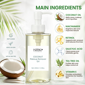 Huile démaquillante à la noix de coco OEM - Huile nettoyante naturelle, nettoyant profond 3-en-1 pour les <span class=keywords><strong>yeux</strong></span>, le <span class=keywords><strong>visage</strong></span> <span class=keywords><strong>et</strong></span> les lèvres, émulsionnable dans l'eau, végétalien - Product Image 2