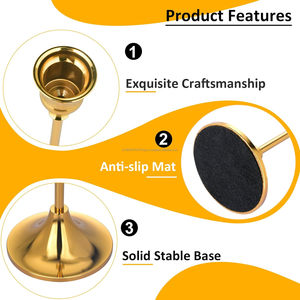 Bougeoir en métal haute résistance Design ouvert pour une meilleure ventilation Finition sans rouille et base stable pour un placement sûr des bougies - Product Image 4