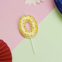 Donut-Macaron-Kuchen-Topper-Kerzen-Set, Schokoladen-Partykerzen, Kuchendekoration, 0-9 Zahlen-Geburtstagskerzen für Kinder und Erwachsene