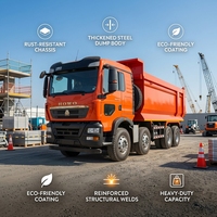 Camion benne lourd HOWO 371 de Chine, Euro 3 Diesel, 8x4, 10 pneus, capacité de charge 31-40T, conduite à gauche, neuf