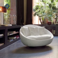 Chaise de canapé causeuse ronde simple avec table pour le salon, le salon, la maison et la villa.