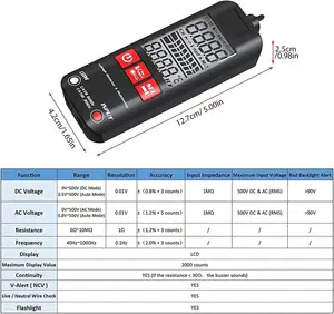 A1 באופן מלא אוטומטית אנטי לשרוף אינטליגנטי חכם דיגיטלי מודד חשמלי עט מתח Tester גלאי אוהם Hz NCV True RMS מטר