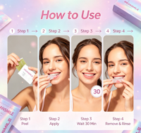 Bandes blanchissantes pour les dents naturellement puissantes et sans sensibilité, 28 bandes, sûres pour l'émail, sans résidus