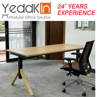 Poste de travail modulaire pour 4 personnes, bureau de travail, structure en métal, design moderne pour bureau à domicile