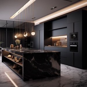 Muebles de Cocina Modulares Modernos de Laca de Alto Brillo para Villa, Conjuntos Completos con <span class=keywords><strong>Isla</strong></span> de Cocina - Product Image 3