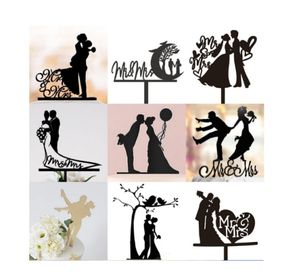 Decorazione per festa nuziale coppie sposate decorazione <span class=keywords><strong>torta</strong></span> oro nero Mr. mrs. Acrilico toppers <span class=keywords><strong>torta</strong></span> - Product Image 1