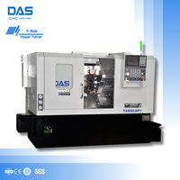 Tour CNC à banc incliné horizontal certifié CE du fabricant DAS avec axe Y et contre-plateau à broche unique