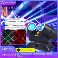 Projecteur de scène à double tête 420W Sharpy Beam avec anneaux LED RGBW, contrôle DMX RDM pour discothèque, bar, événement, concert