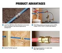 Raccords à emboîtement rapide en laiton forgé Hailiang 1/2 pouce pour tuyau d'eau PEX AL Classe 3000