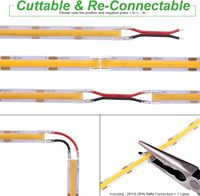 Bande lumineuse LED COB sans points HOUDE 12V CE RoHS, couleur personnalisable, flexible, intelligente, Guangzhou, COB 24V, 10 mètres/5 mètres