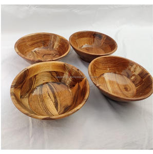 Tazón pulido de madera de Acacia hecho a mano de alta calidad, tazón para servir de diseño moderno, restaurante de Hotel, seguro, servicio de ensalada de frutas personalizado - Product Image 2