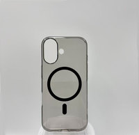 Étui de téléphone magnétique transparent noir cristal pour la série 17 |   Anneau magnétique de protection contre les chocs et les rayures pour PC haut de gamme