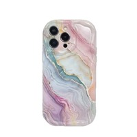 Coque de téléphone portable en silicone TPU à motif marbré et bord ondulé pour iPhone 8 X Xr Xs Max 11 12 13 14 15 16 17