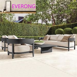 Canapé d'extérieur en métal classique de luxe à 5 <span class=keywords><strong>places</strong></span>, design simple, ensemble de canapés en aluminium, mobilier de jardin - Product Image 2